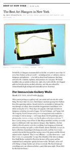 New York Magazine Best Art Hangers article